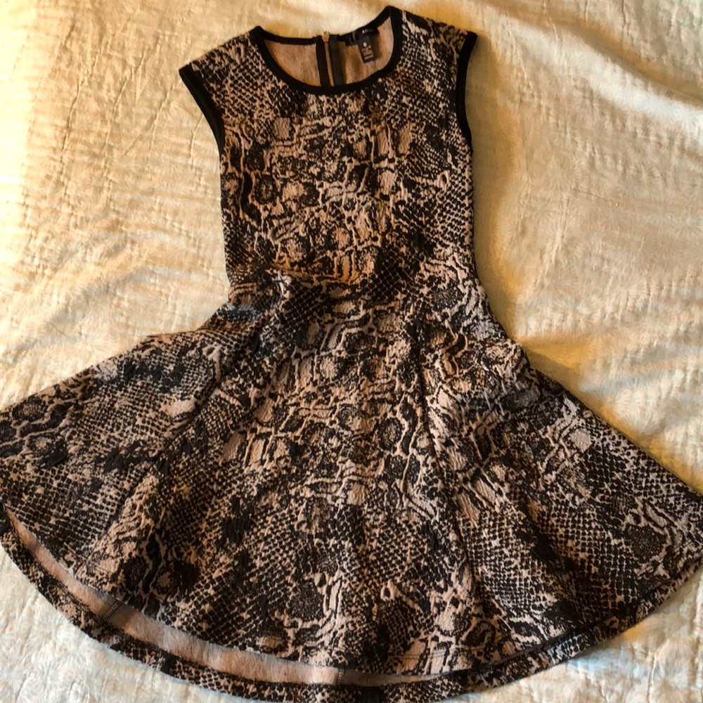 Black and Grey Snake Print Dress